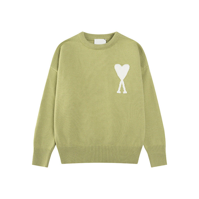 Damen Strickpullover Herz-Muster