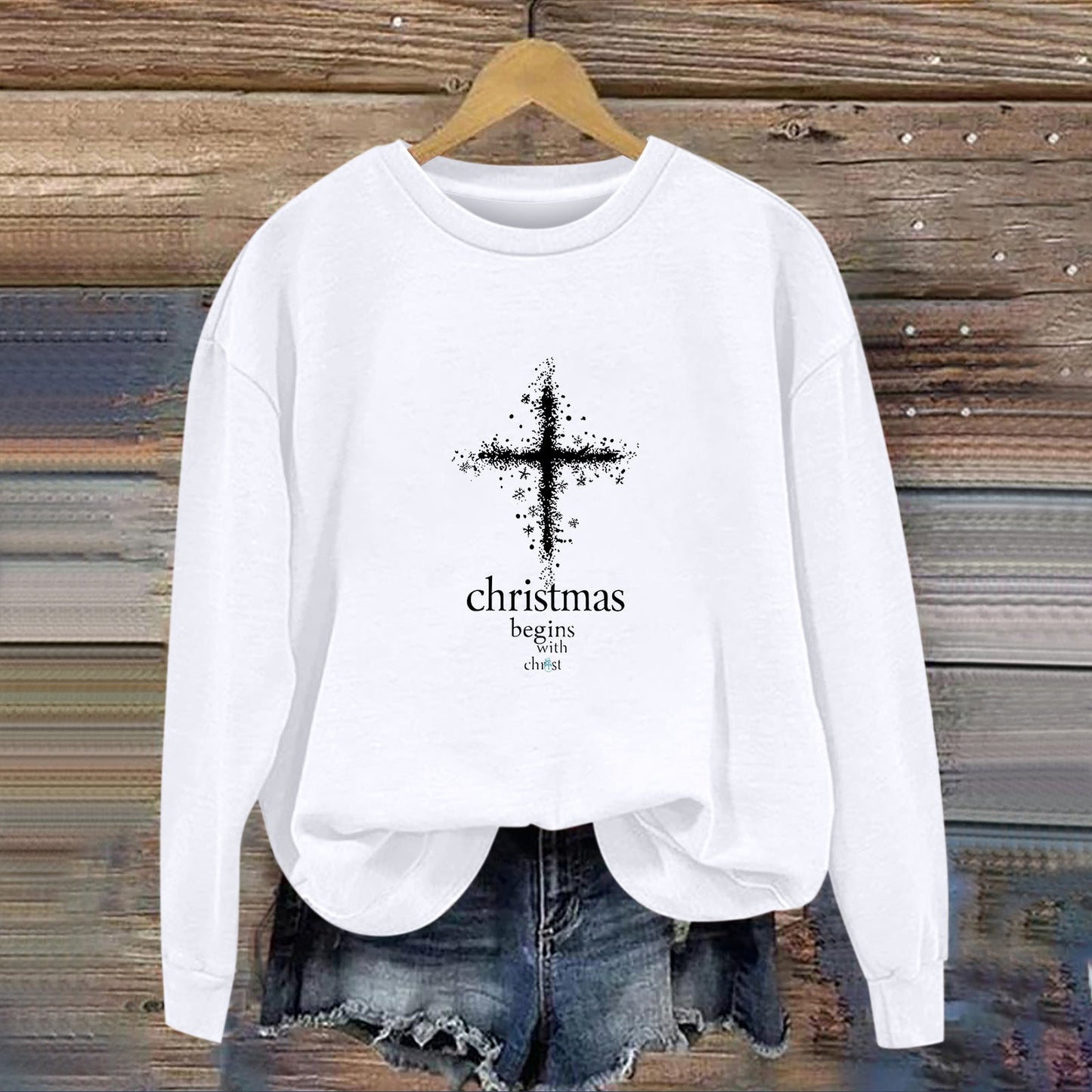 Damen Sweatshirt Christliches Motiv Weiches Innenfutter Eveloria