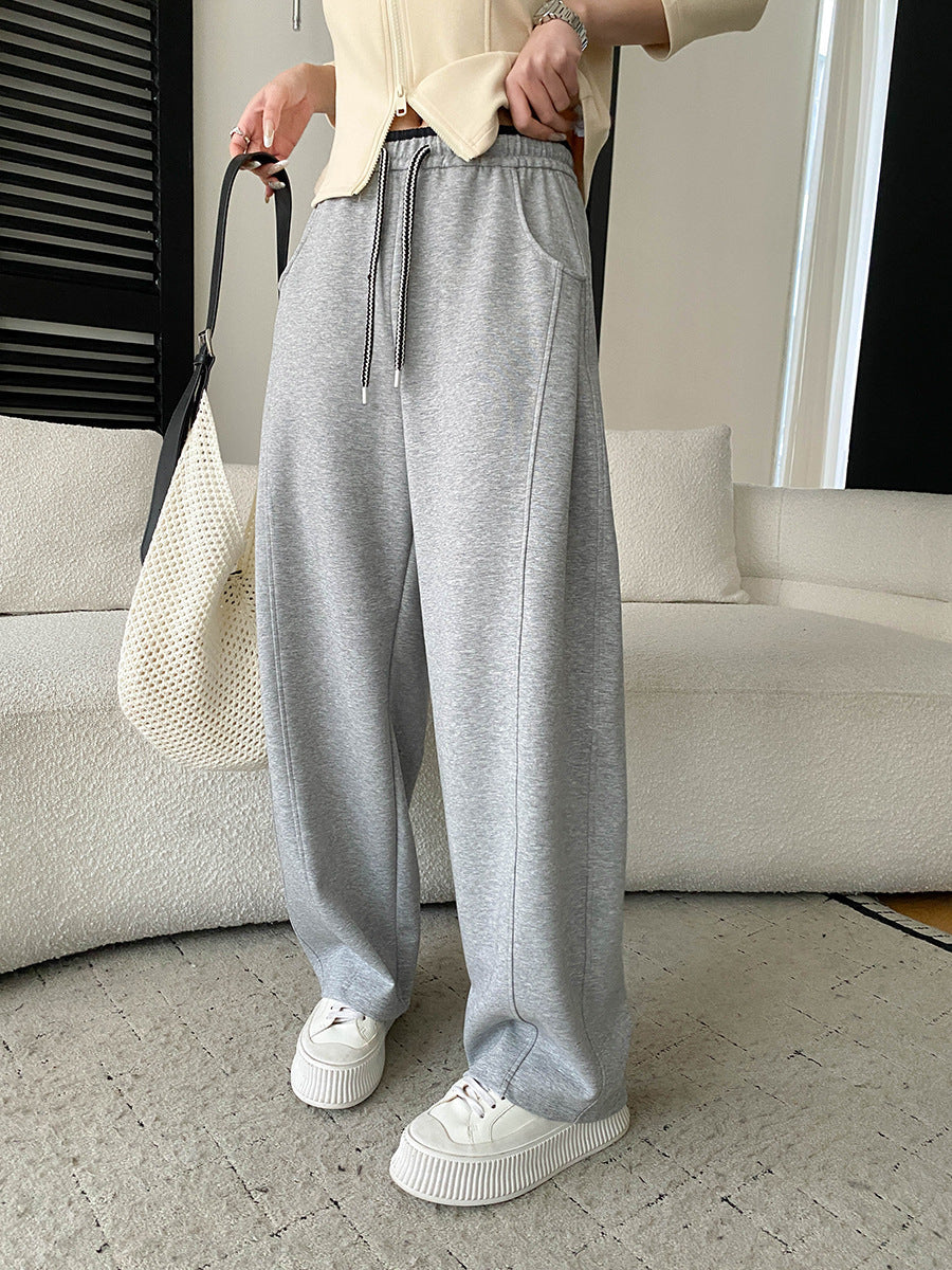 Damen Sweatpants Hohes Bund Weites Bein Eveloria