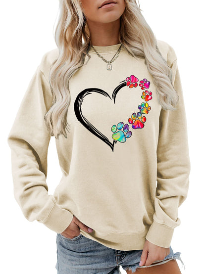 Damen Sweatshirt Pfotenherz-Design Eveloria
