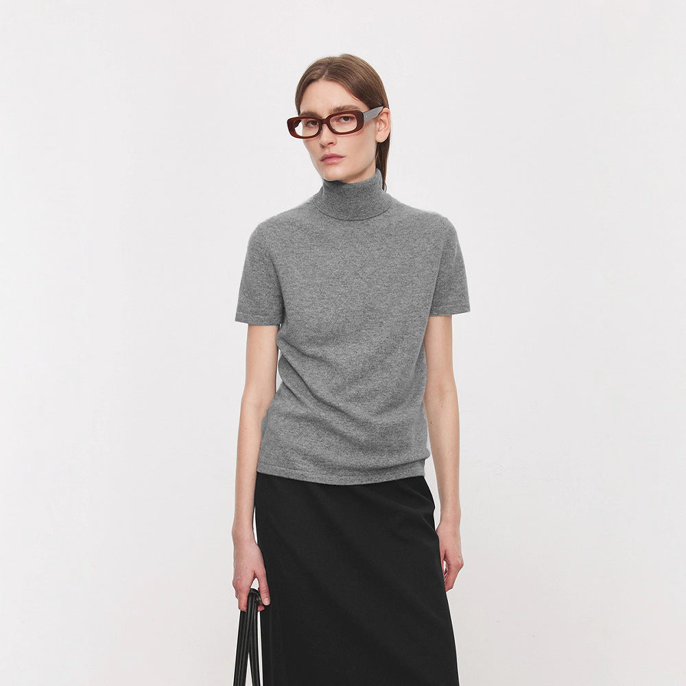 Damen T-Shirt Stehkragen Bequem Eveloria