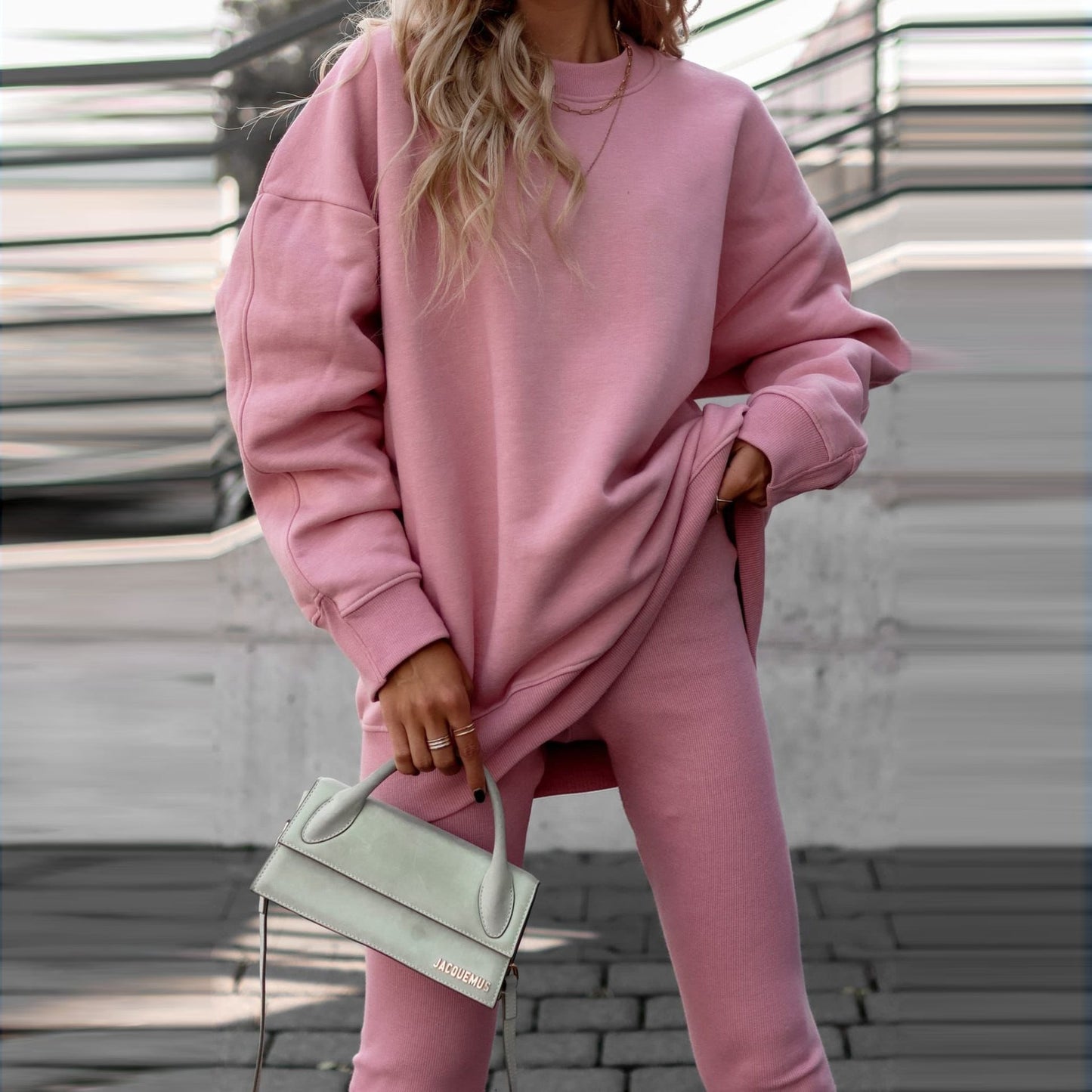 Damen Sweatshirt Lässig Überschnittene Schultern Weiches Innenfutter