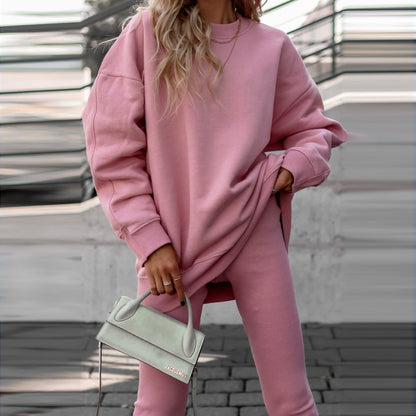 Damen Sweatshirt Lässig Überschnittene Schultern Weiches Innenfutter