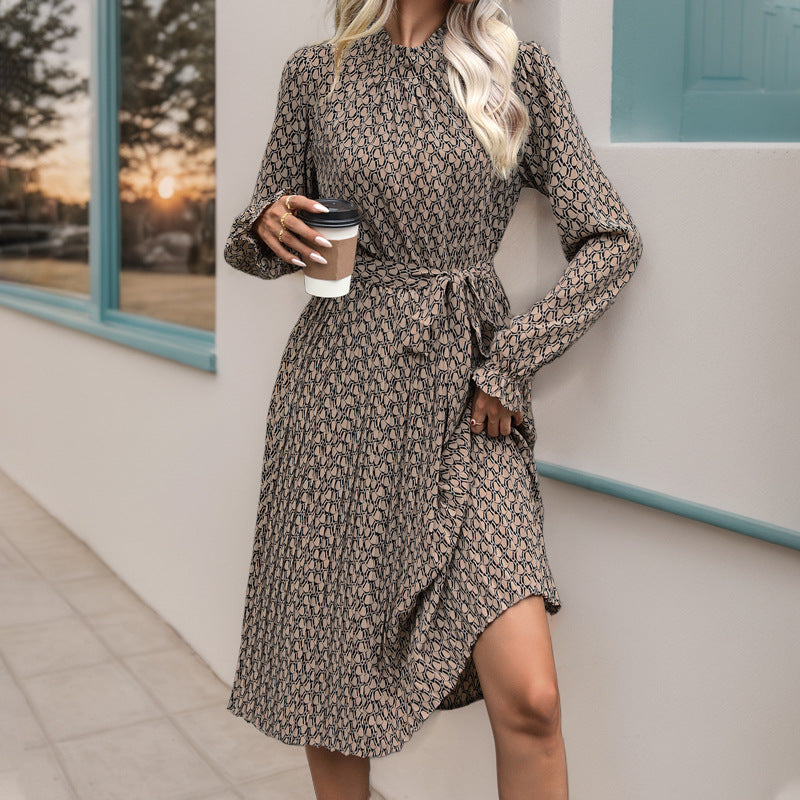Damen Wickelkleid Raffung Taillengürtel Eveloria
