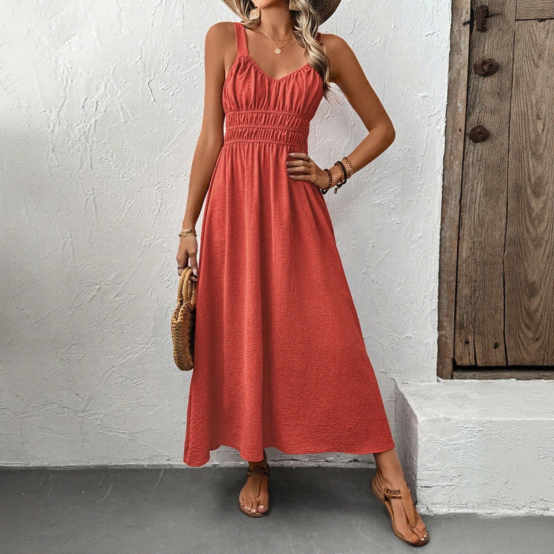 Damen Maxikleid Elastisch Verstellbare Träger Eveloria