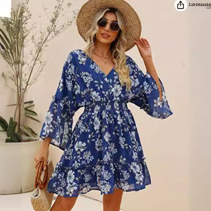 Damen Freizeitkleid Floralmuster Leicht