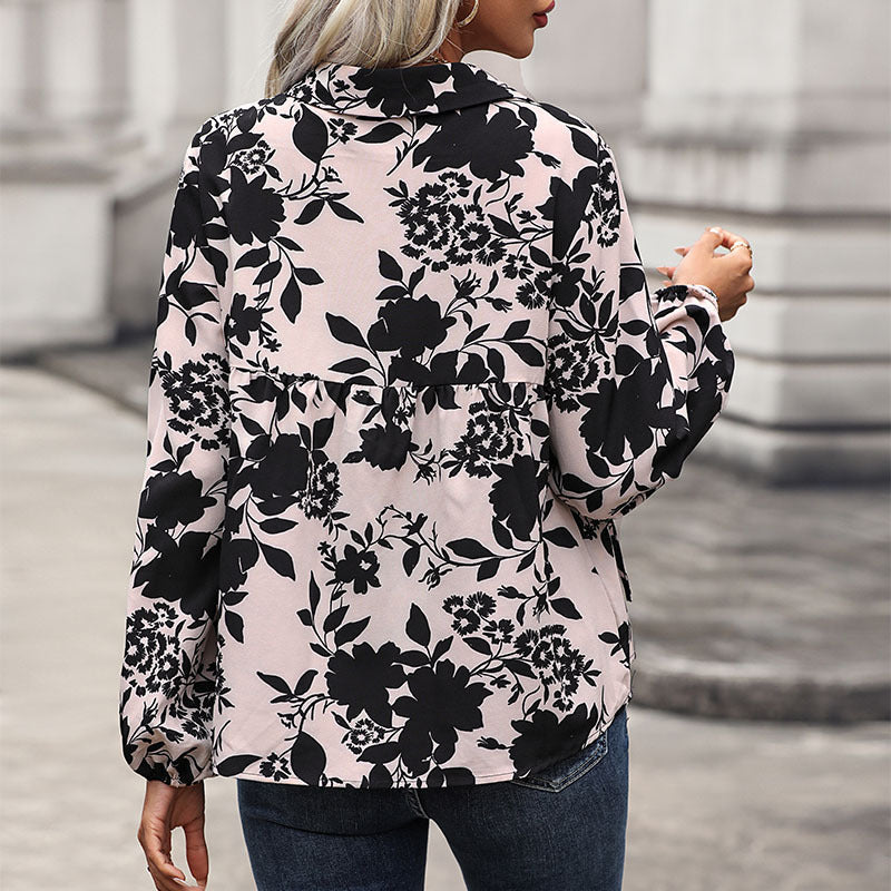 Damen Bluse mit Knotendetail Blumenmuster