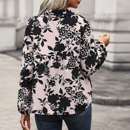 Damen Bluse mit Knotendetail Blumenmuster