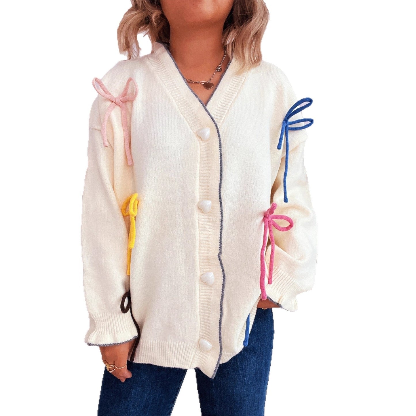 Damen Strickjacke Oversized Bunt Eveloria