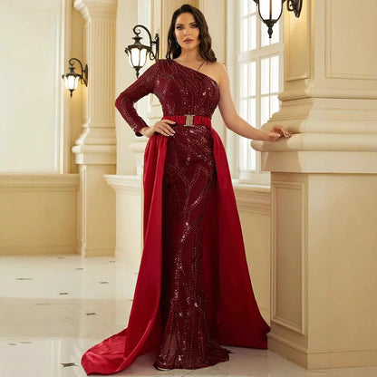 Damen Maxikleid Glitzerndes Muster Elegantes Cape