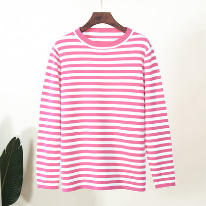 Damen Langarmshirt Geringeltes Muster Eveloria