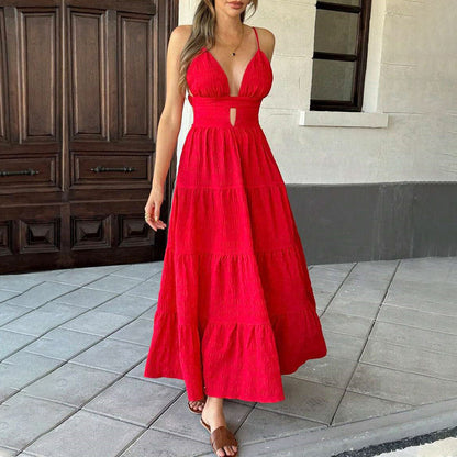 Damen Maxi-Kleid mit Cut-Out-Details und fließendem Schnitt