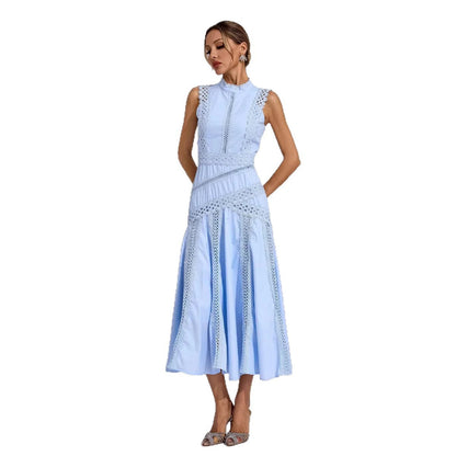 Damen Midi-Kleid Spitzenakzente Eveloria