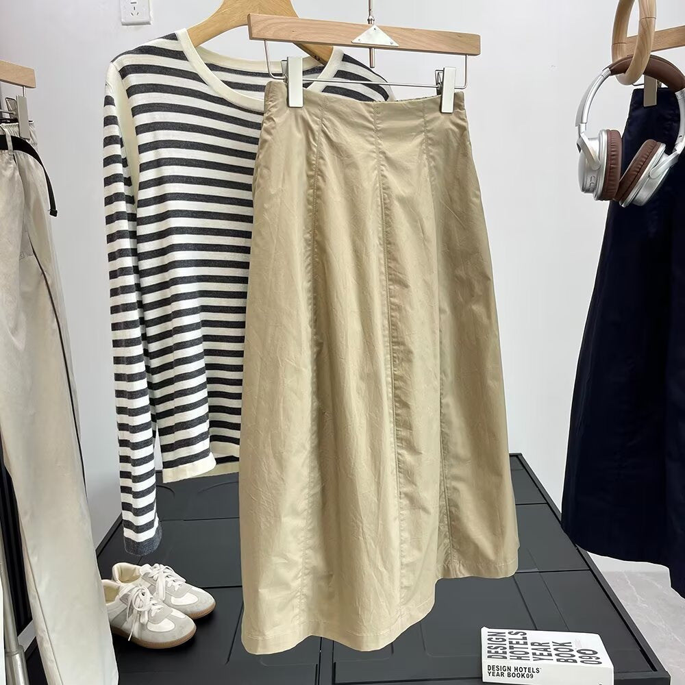 Eveloria Damen Midirock Elegant Reißverschluss