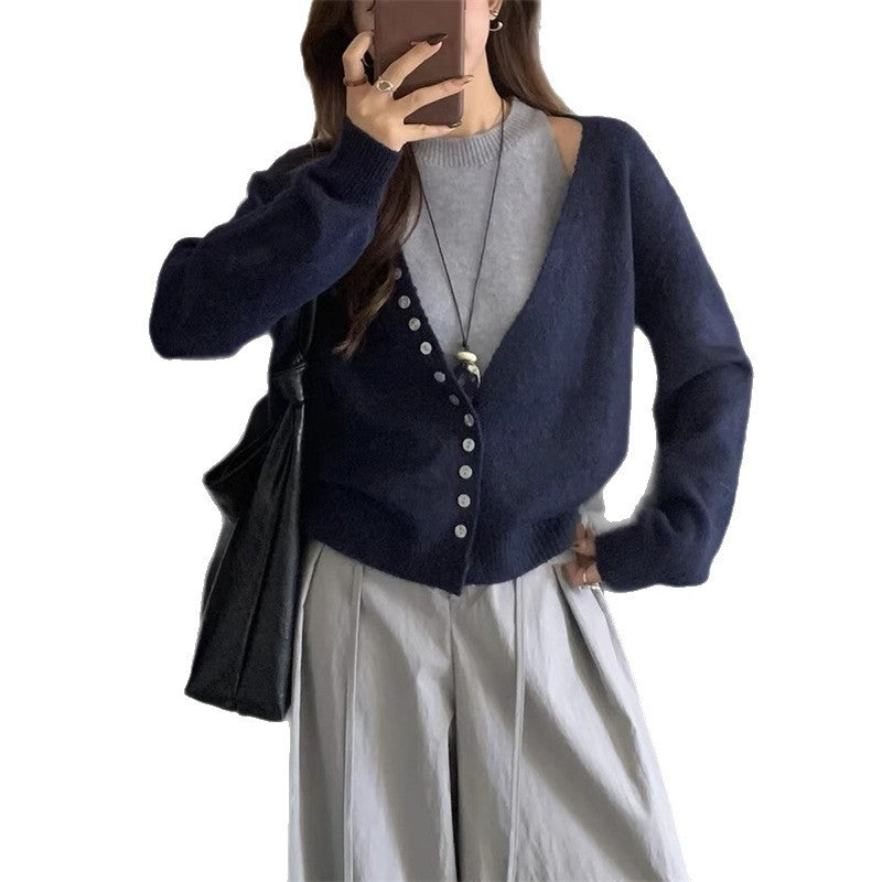 Damen Strickcardigan Lockerer Schnitt Eveloria