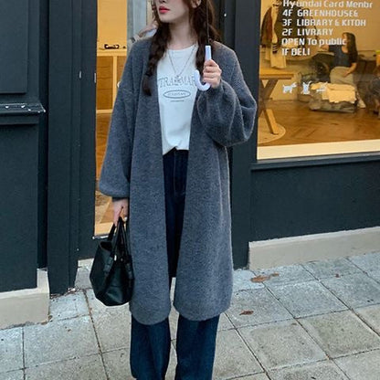 Damen Strickjacke Weit Großes Revers Eveloria
