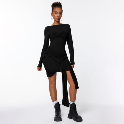 Damen Wickelkleid Figurbetont Längsärmelig Eveloria