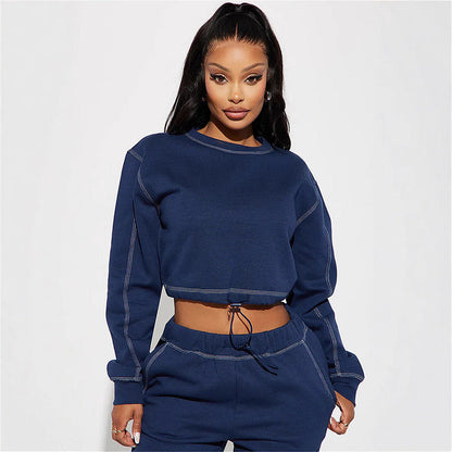 Damen Cropped Hoodie Hochkragen Eveloria
