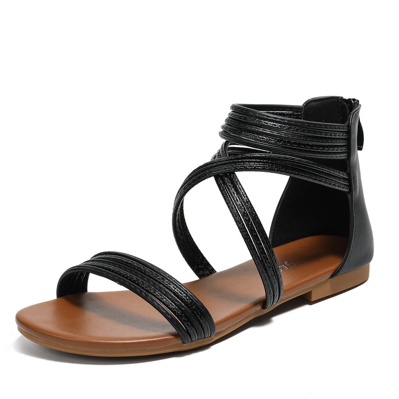 Damen Sommer Sandalen Eveloria Leder Beige