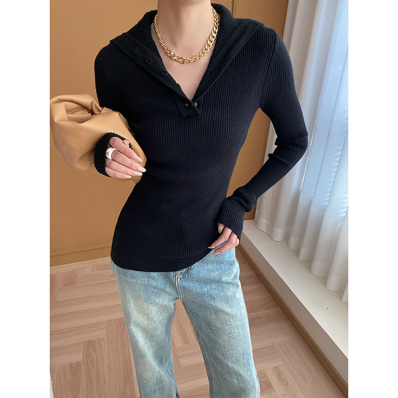 Damen Langarmshirt mit Knopfleiste Eveloria
