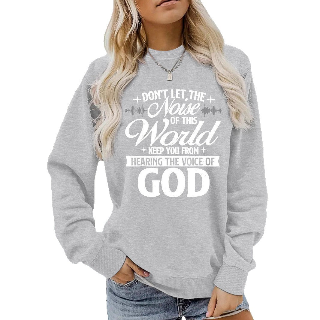 Damen Sweatshirt Bequem Mit Aufdruck Grau