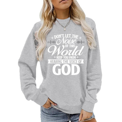 Damen Sweatshirt Bequem Mit Aufdruck Grau