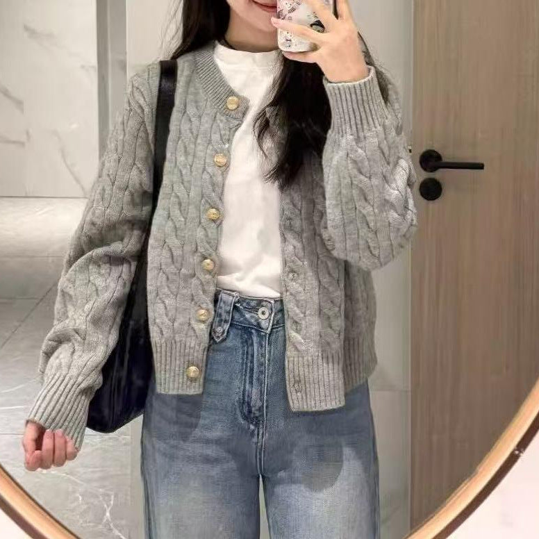 Damen Strickjacke Zopfmuster Kuschelig Eveloria