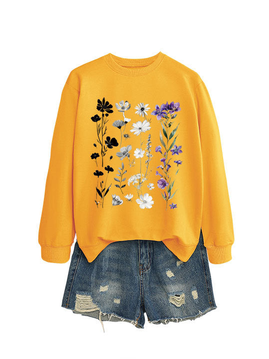 Damen Sweatshirt Florales Design Weich Eveloria
