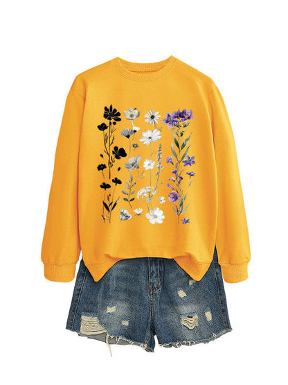 Damen Sweatshirt Florales Design Weich Eveloria