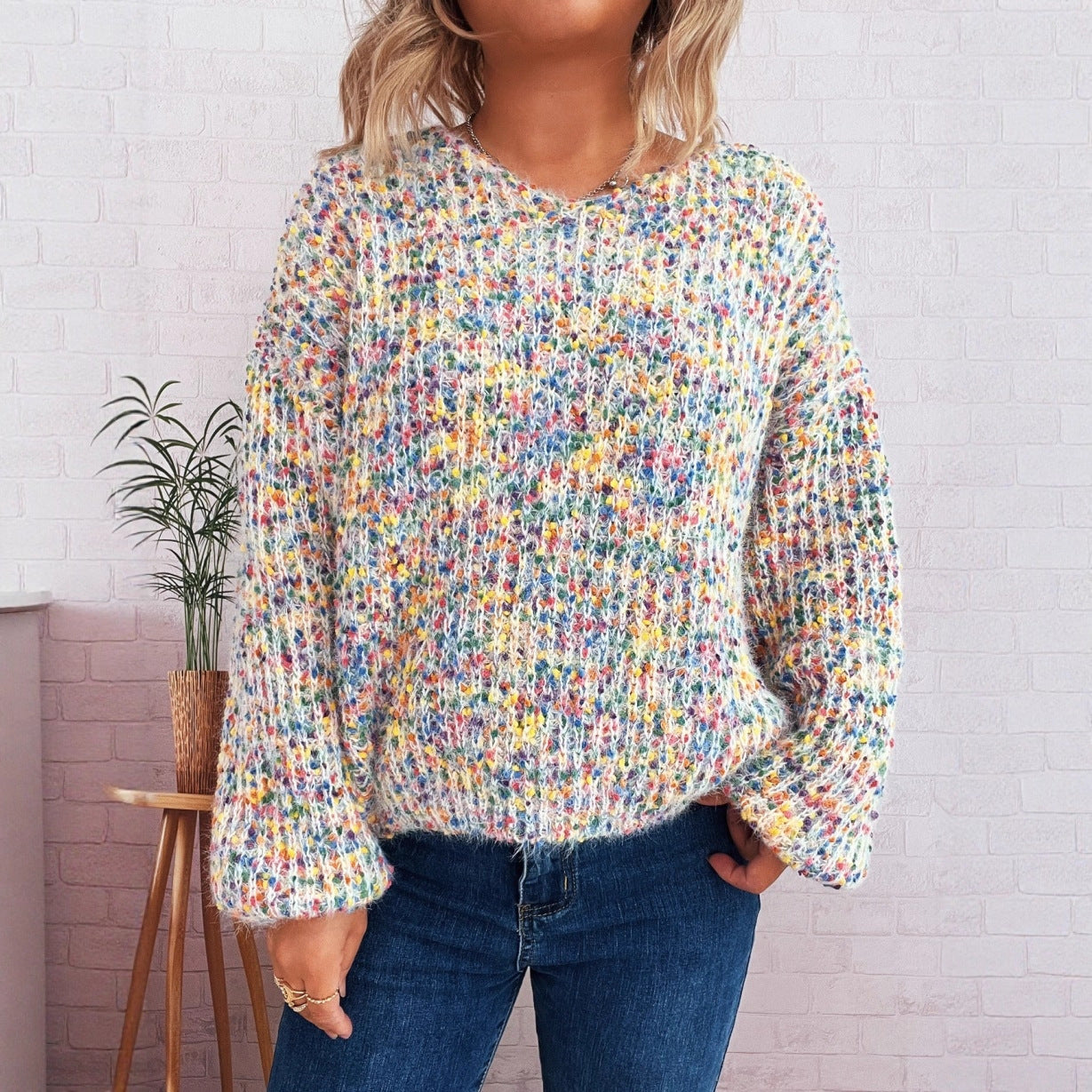 Damen Strickpullover Gemütlich Eveloria