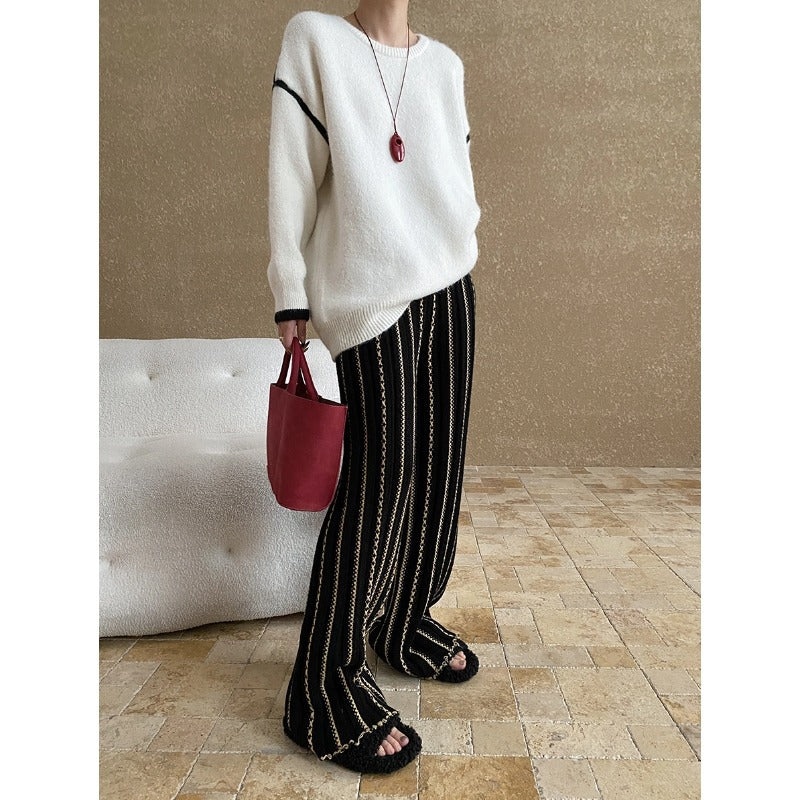 Damen Pullover Strukturiert Modern Akzent Eveloria
