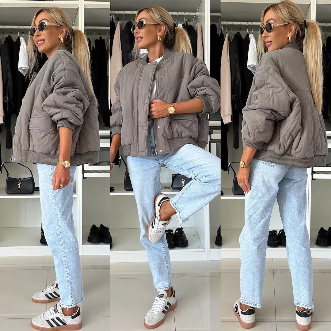 Damen Steppjacke Elastische Bündchen Eveloria