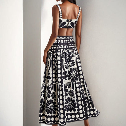 Damen Zweiteiliges Set Crop- Maxirock