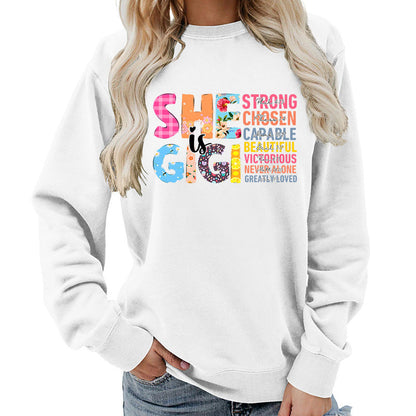 Damen Sweatshirt Inspirierendes Text-Design Eveloria