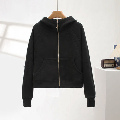 Damen Sportlicher Zip-Hoodie Kuscheliges Innenfutter Eveloria