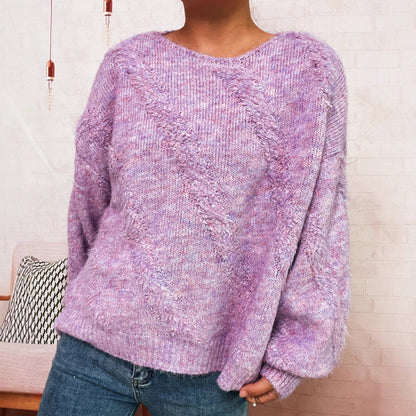 Damen Pullover Diagonales Strukturdesign Eveloria