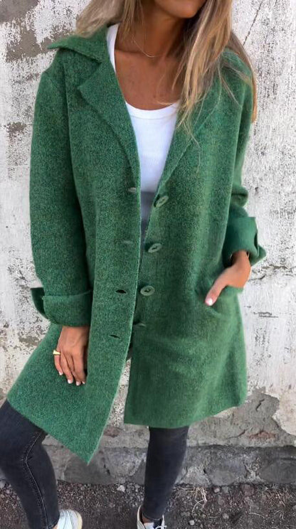 Damen Wolljacke Oversize Lang Eveloria