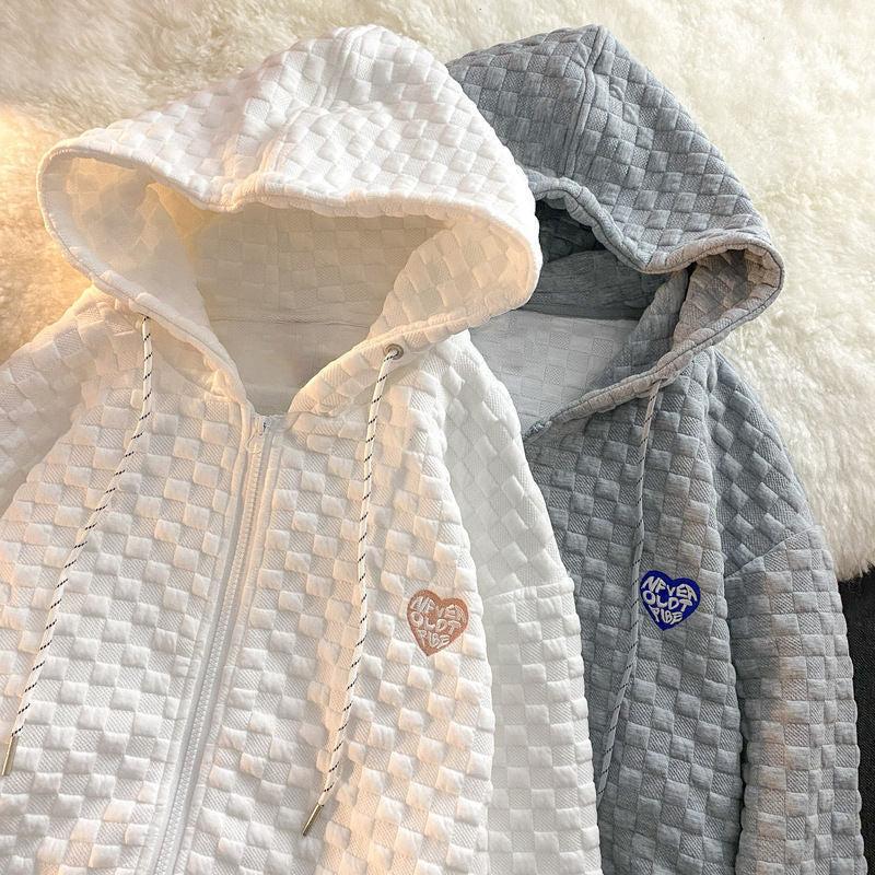 Damen Kapuzenjacke Strukturiert Taschen Modisch