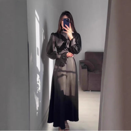 Damen Maxikleid Weite Ärmel Raffinierter Schnitt Eveloria - Eveloria