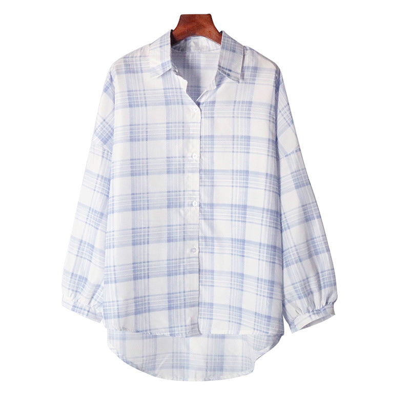 Damen Karobluse Übergroß Eveloria