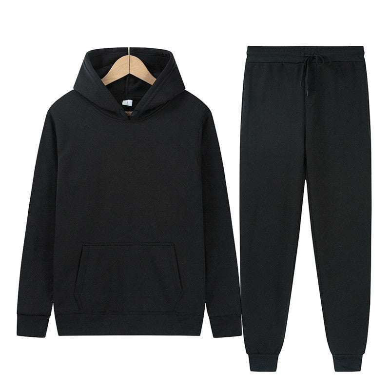 Damen Kapuzenpullover Jogginghose Set Baumwollmix Schwarz Eveloria - Eveloria