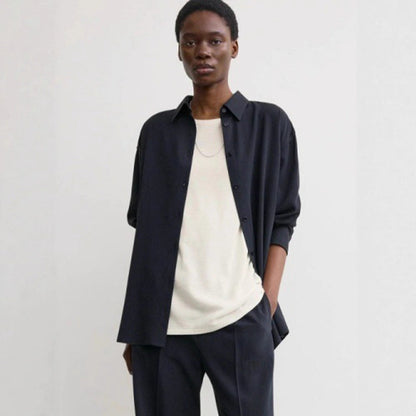 Damen Oversized Hemdbluse Moderner Schnitt Lässig