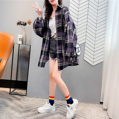Damen Karomantel Oversized Eveloria