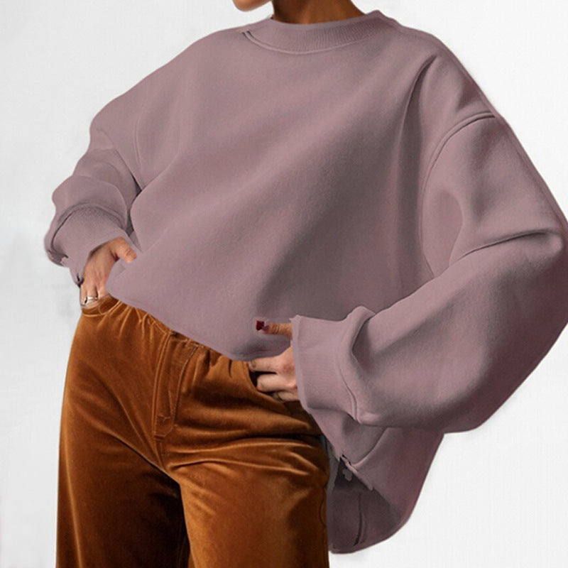 Damen Oversized Sweatshirt Weites Design Lässig Grau Eveloria
