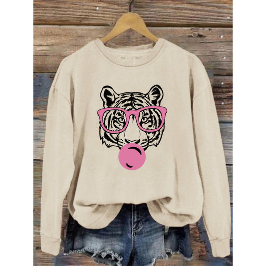 Damen Sweatshirt Tiger-Grafikdesign Eveloria - Eveloria