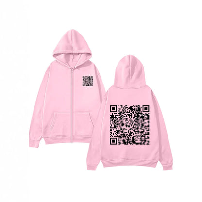 Damen Kapuzenjacke Weiches Fleece QR-Code-Design Eveloria