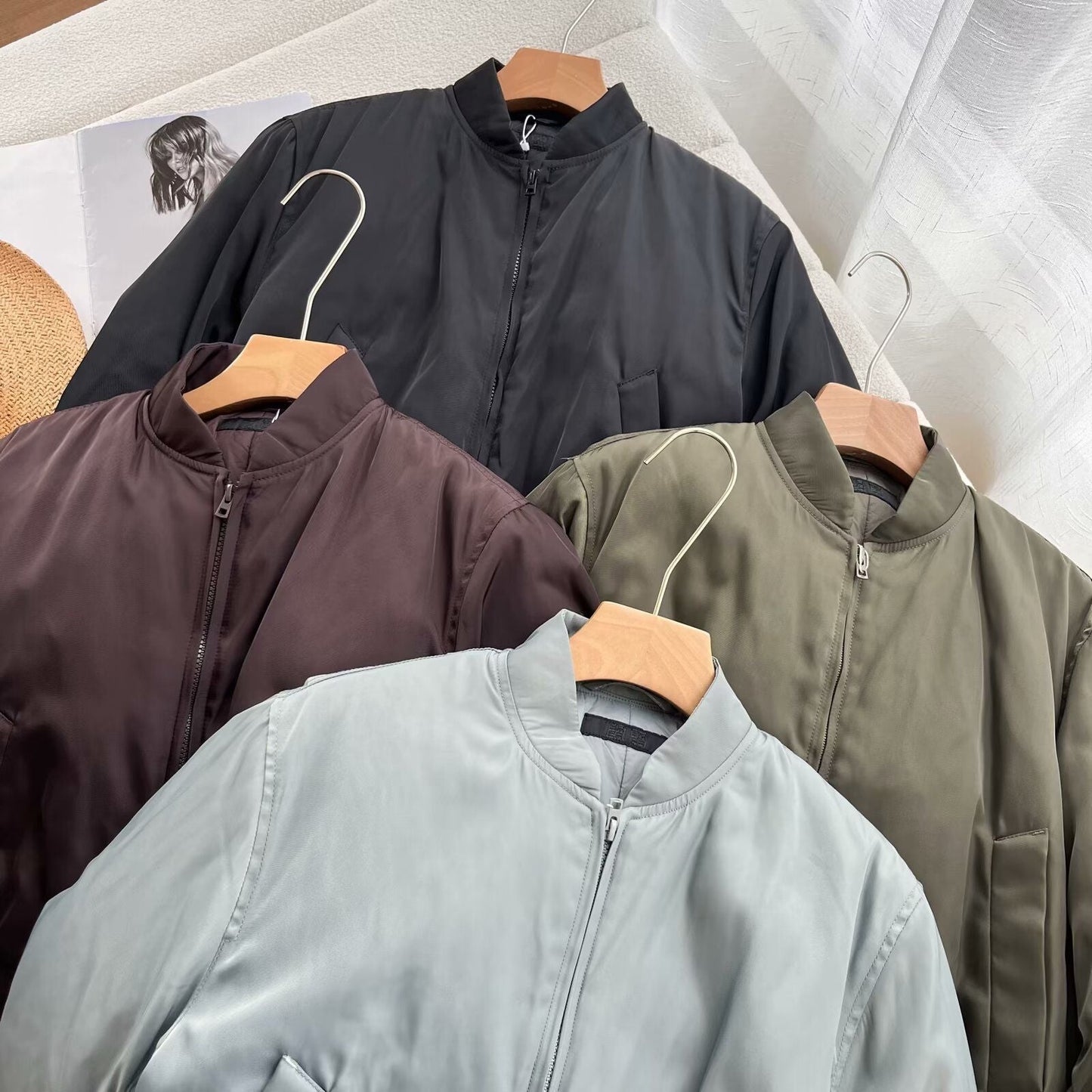 Damen Sportbomberjacke Hochkragen Bequem Eveloria