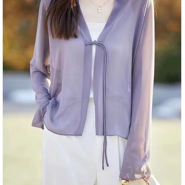 Damen Bluse Transparent Romantischer Bindegürtel