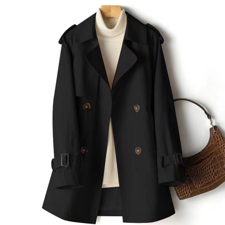 Eveloria Damen Trenchcoat Doppeltknopf Klassisch Beige - Eveloria