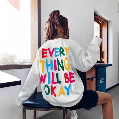 Damen Sweatshirt mit buntem Schriftzug - Eveloria